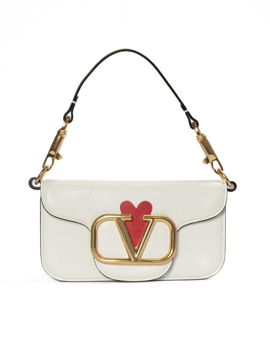 Valentino Loco All Around Small White Leather Shoulder Bag