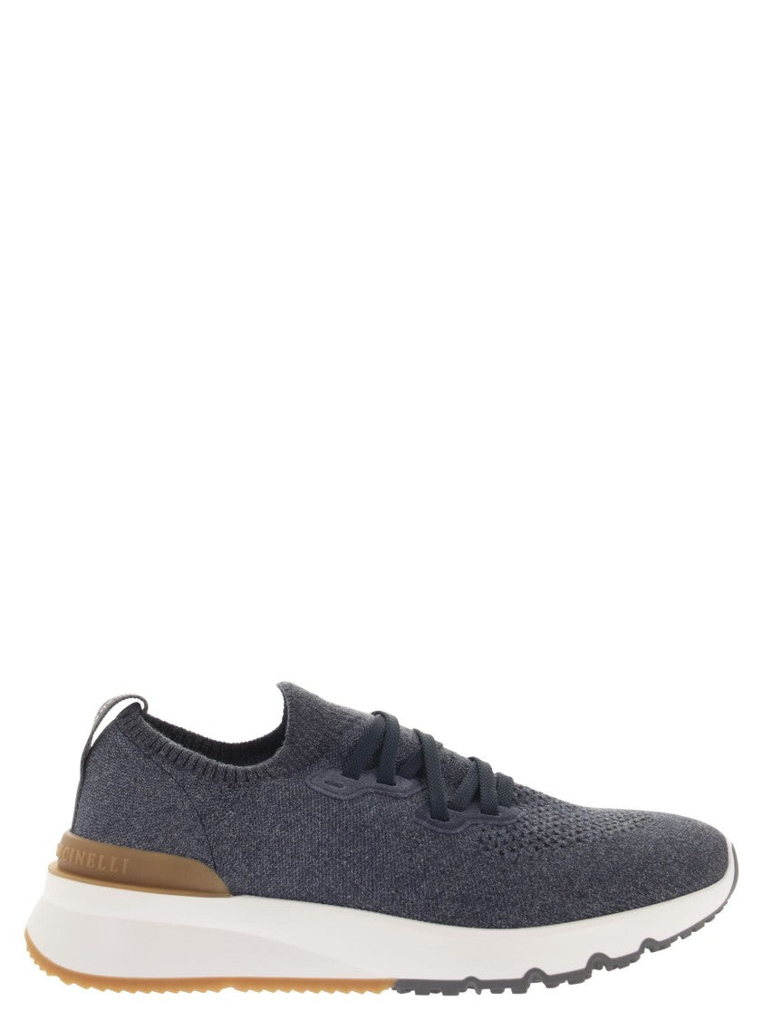 Brunello Cucinelli Runners In Chiné Cotton Knit