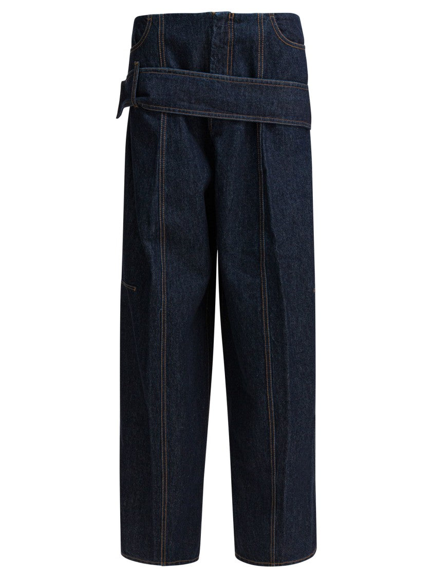 Max Mara Wide-Leg Flared Jeans With Distinctive Belt Detail