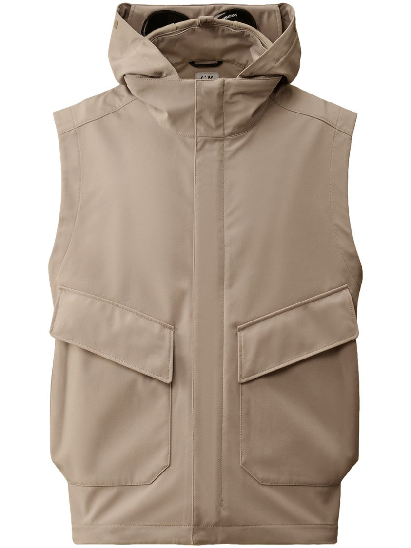 C.P. Company Sleeveless Gilet With High Collar And Built-In Goggles