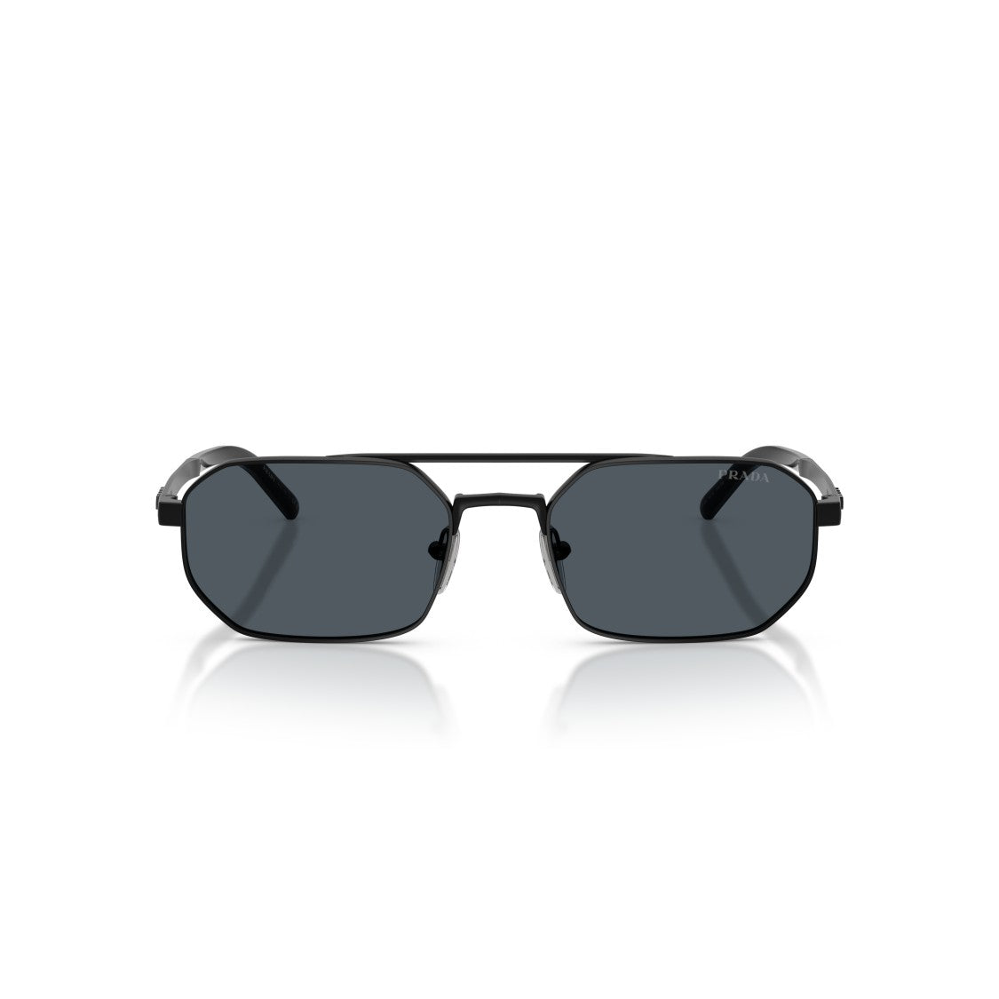 Prada Geometric Black Metal Frame Sunglasses