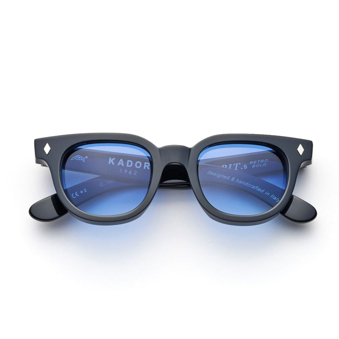 Kador Orbit Gradient Blue Tinted Sunglasses With Silver Accents
