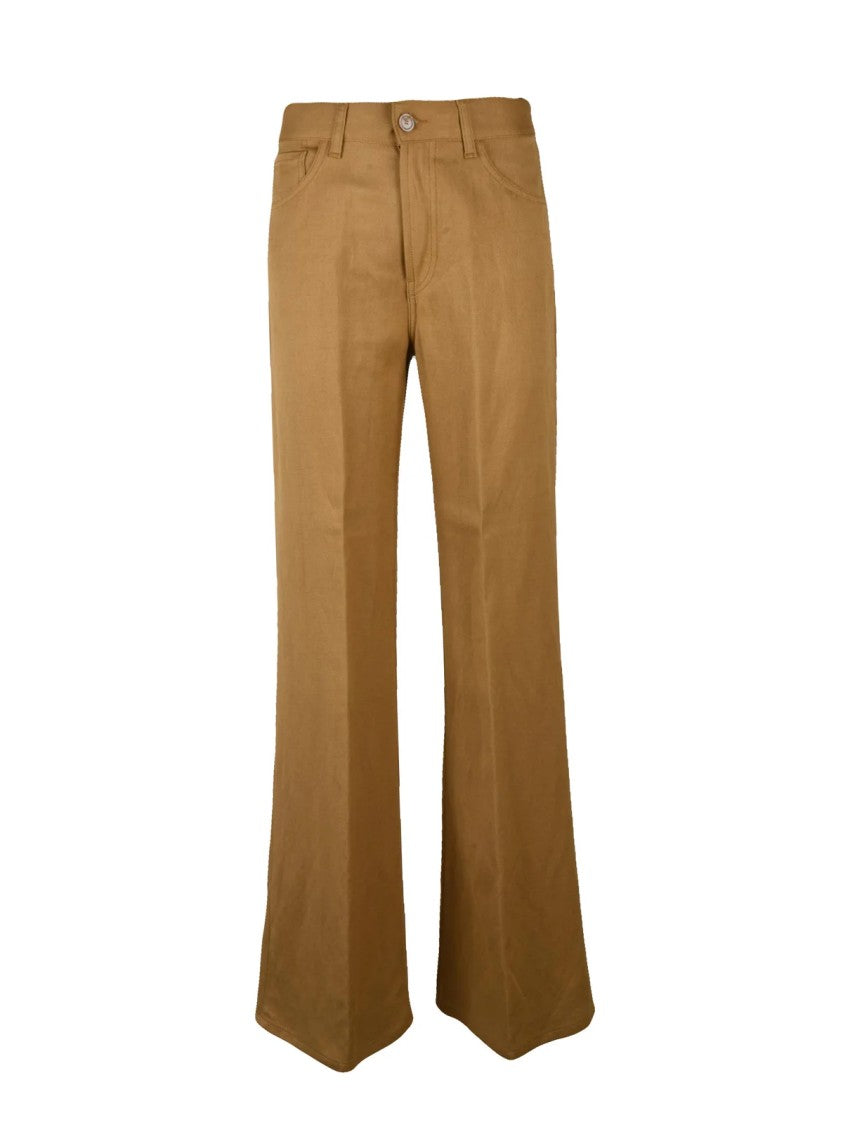 Dondup Brown Amber Fluid Viscose-Blend Wide-Leg Pants