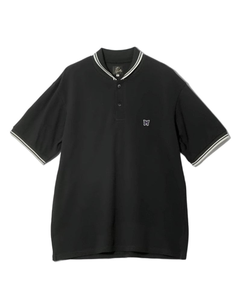 Needles Relaxed-Fit Polo Shirt With Contrasting Stripes And Butterfly Emblem