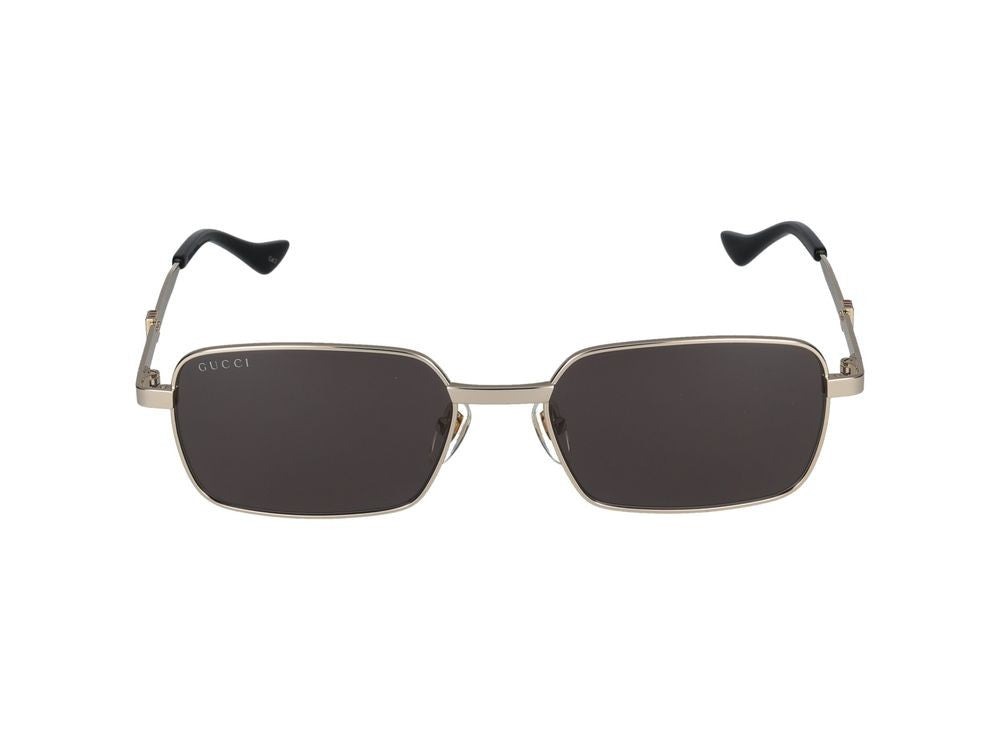 Gucci Gold Square Metal Frame Sunglasses