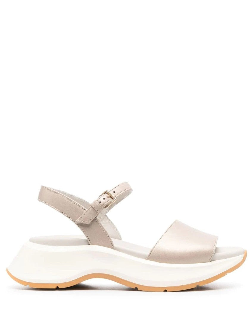Hogan Open-Design Leather Sandals With Adjustable Ankle Strap