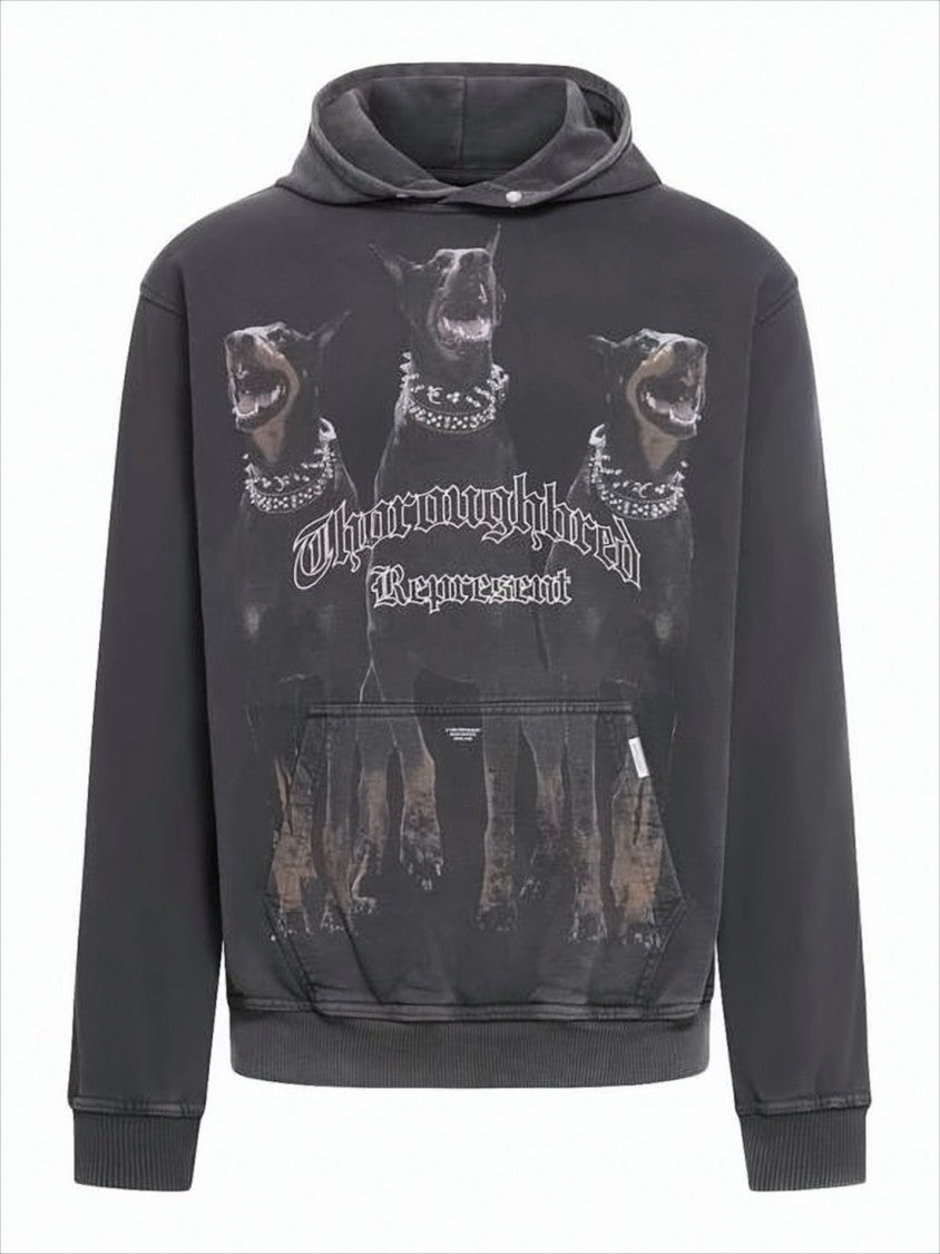 Represent Graphic Print Hoodie Featuring Doberman Design