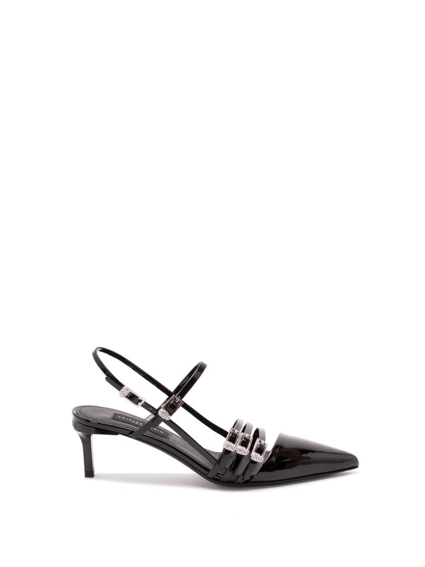 Philipp Plein Multi-Strap Mid-Heel Slingbacks