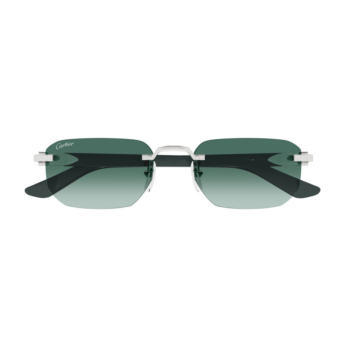 Cartier Rimless Sunglasses With Green Gradient Lenses