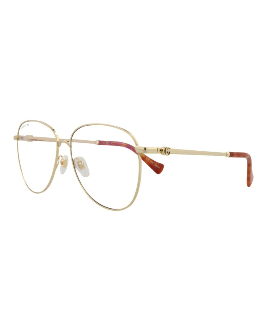 Gucci Aviator-Frame Metal Sunglasses With Tortoiseshell Tips