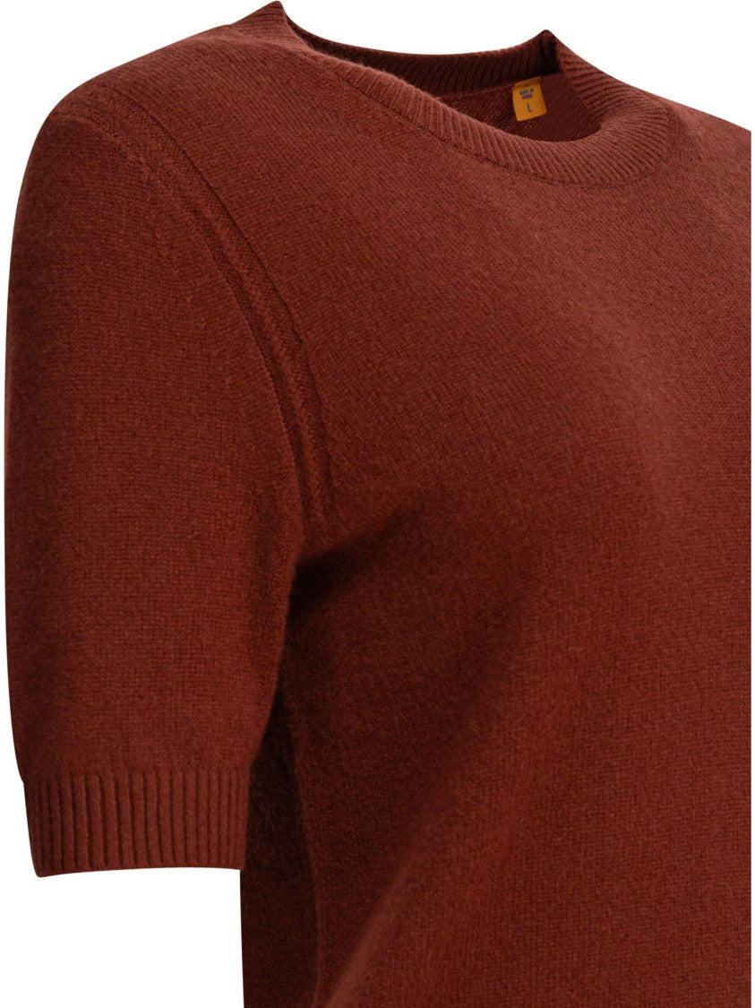 Guest In Residence Cashmere Sweater Tee With Ribbed Details