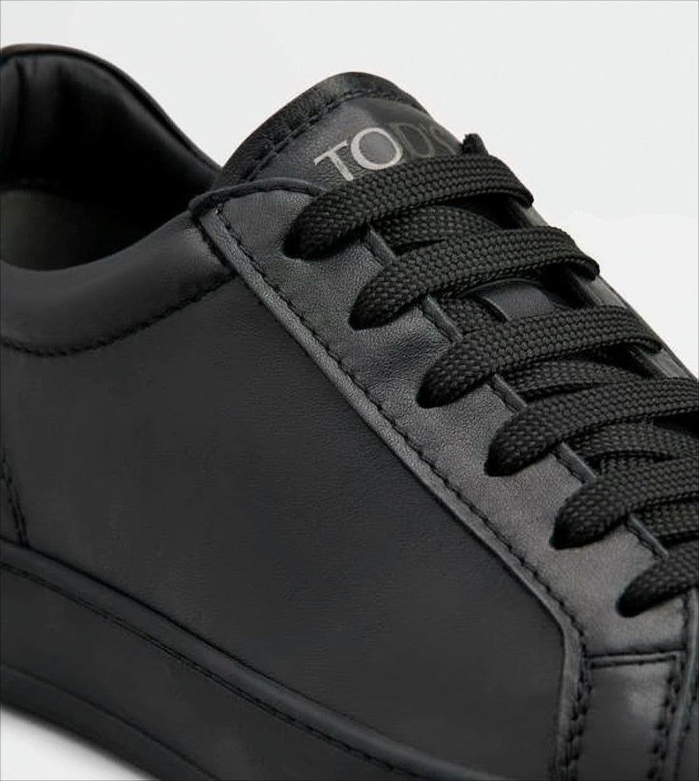 Tod's Calf Leather Low-Top Sneakers With Rubber Sole
