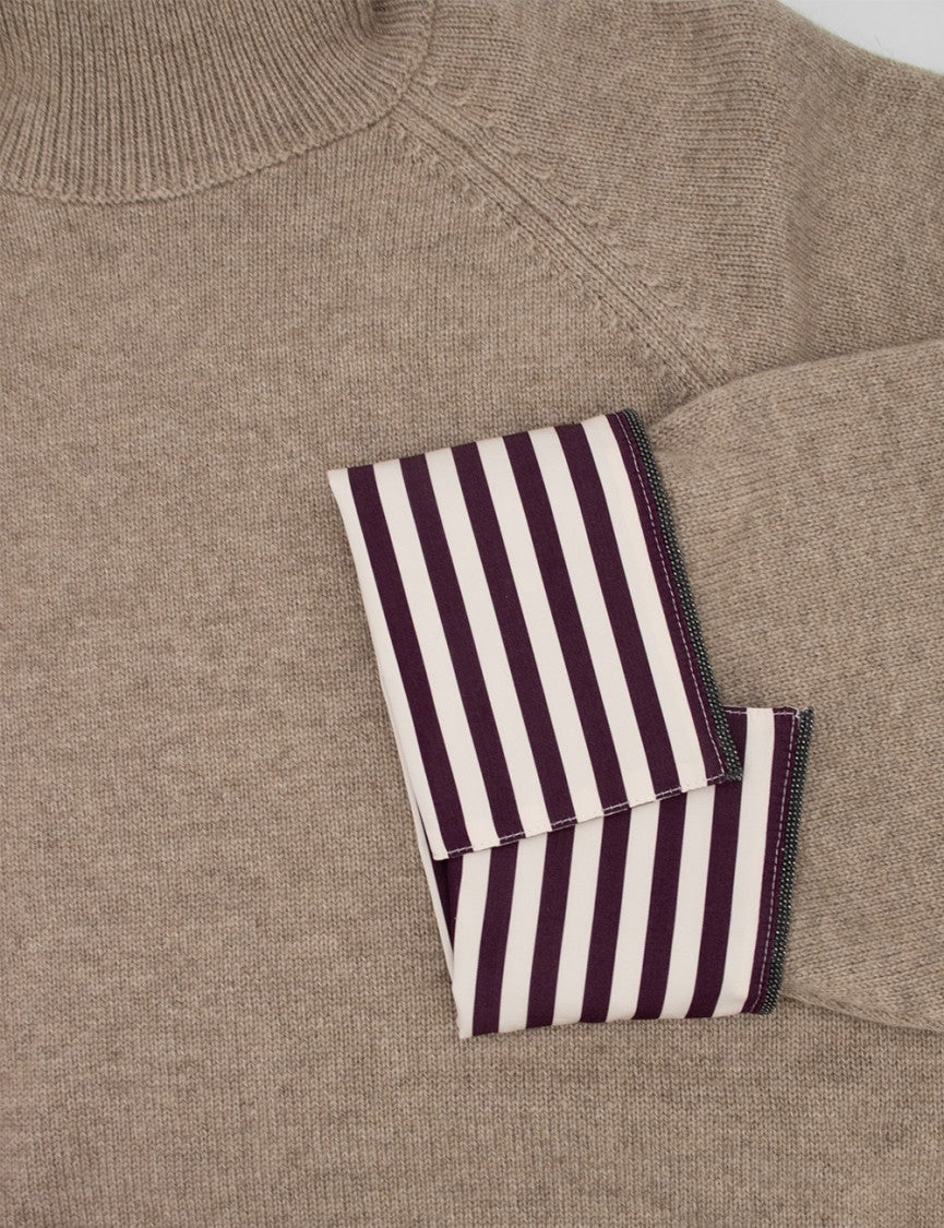 Brunello Cucinelli Cashmere Turtleneck Sweater With Jewel Embroidery