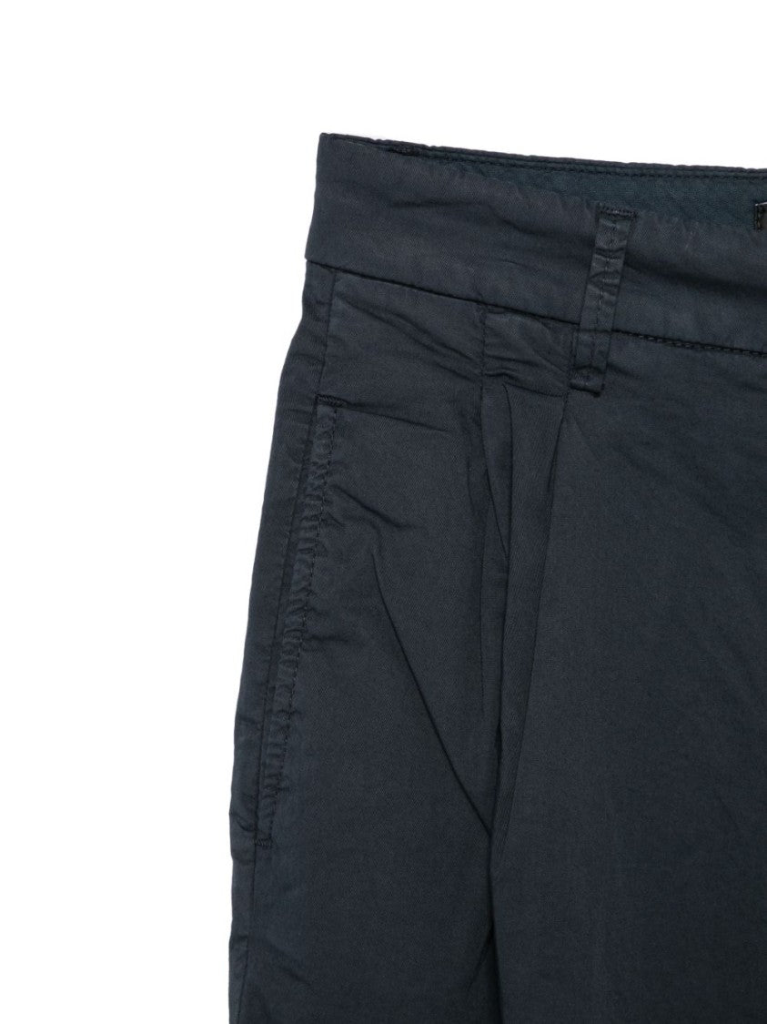 Peuterey Wide-Leg Cropped Pants With High Waist And Cuffed Hem