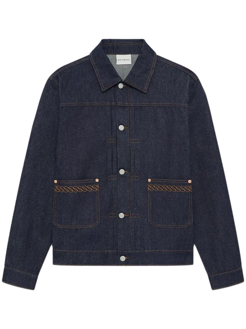 Drôle De Monsieur Timeless Denim Jacket With Structured Silhouette