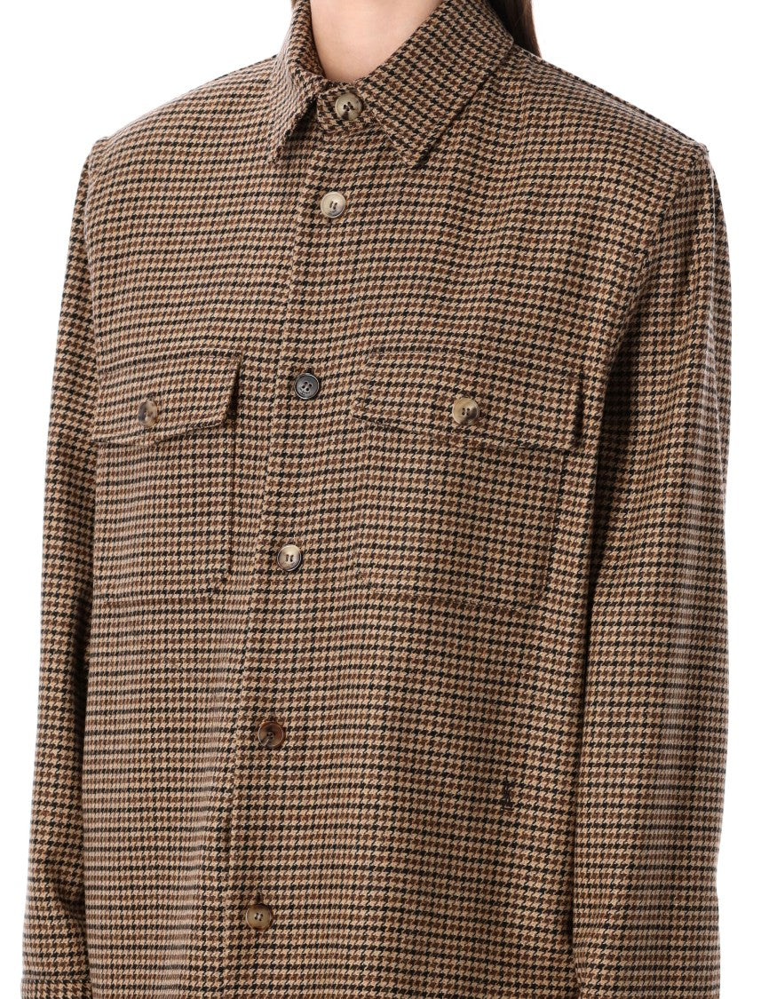 Saint Laurent Saint Laurent Puppytooth Wool Blend Overshirt