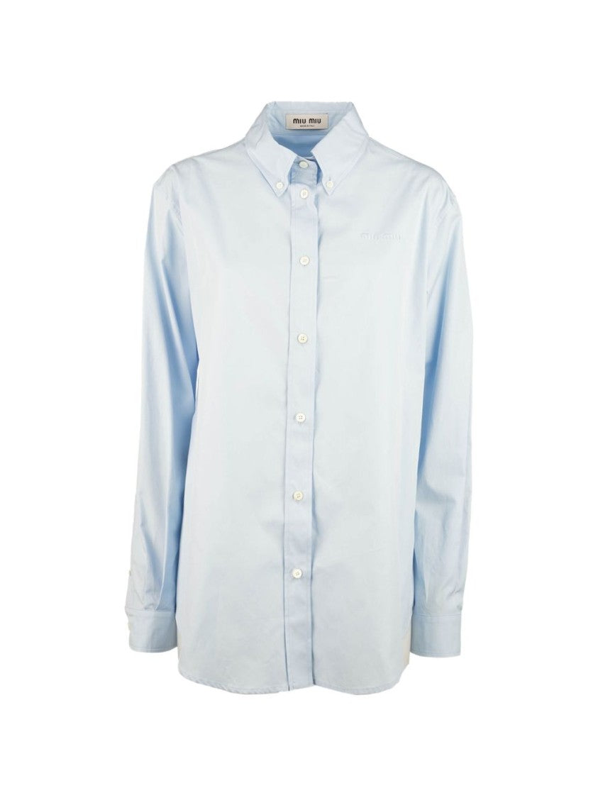 Miu Miu Poplin Straight-Fit Button-Down Shirt