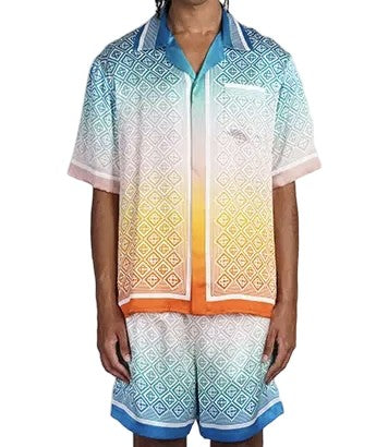 Casablanca Gradient Blue And Orange Geometric Matching Set