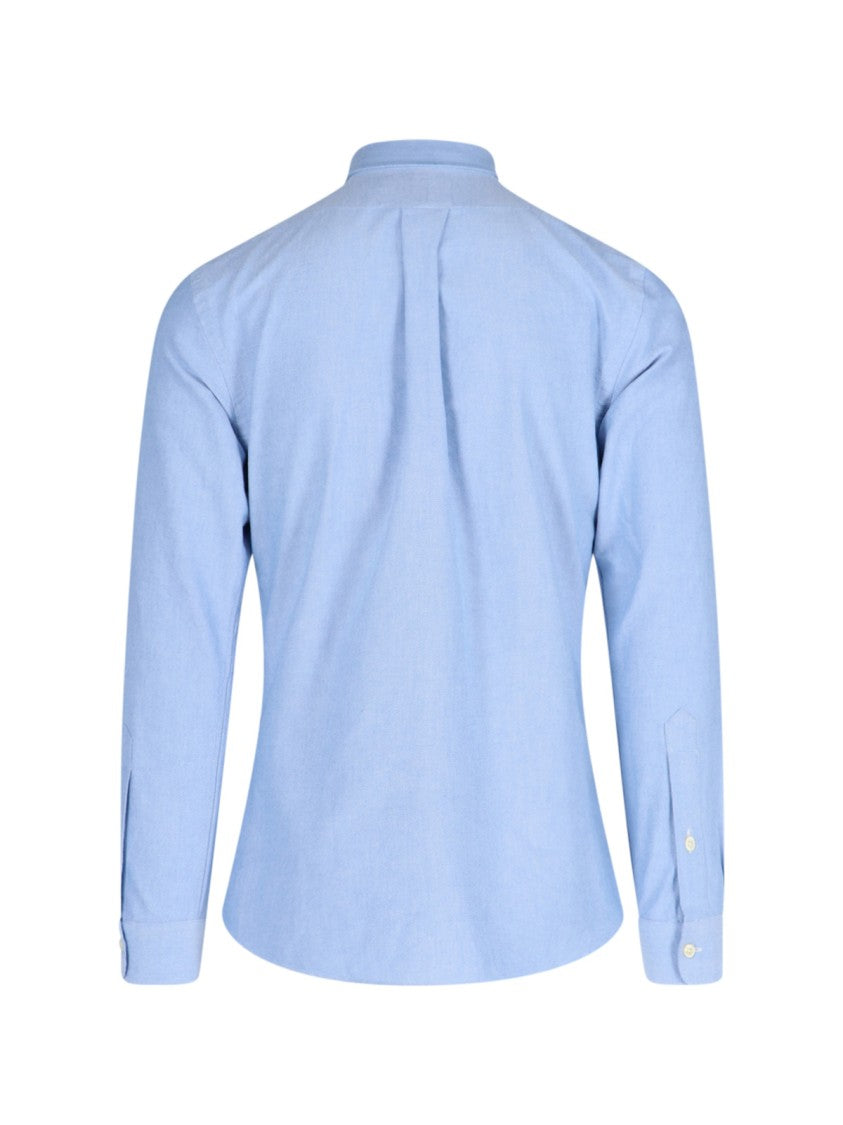 Polo Ralph Lauren Blue Striped Classic Collar Cotton Shirt