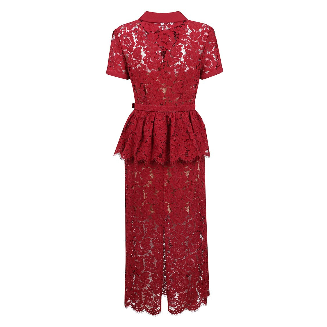 Self-Portrait Intricate Floral Lace Maxi Dress With Peplum Waist
