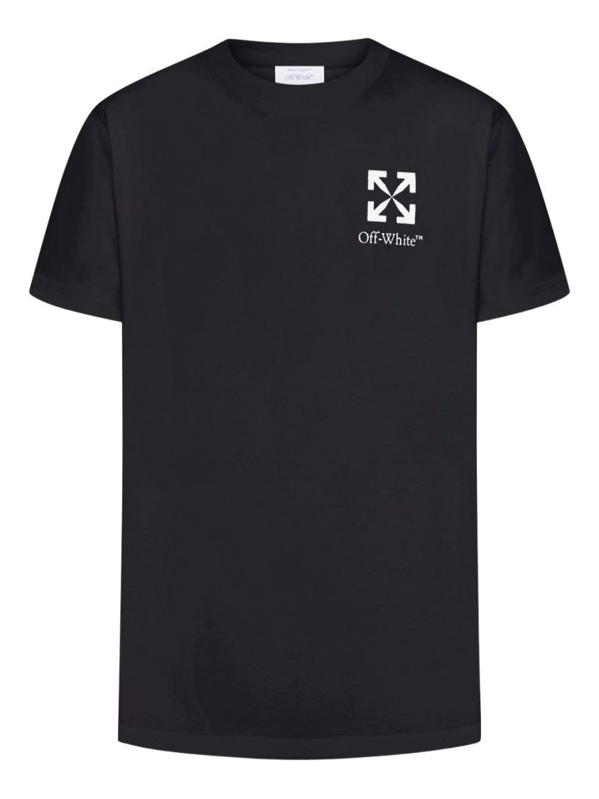 Off-White Crew Neck T-Shirt With Logo Design