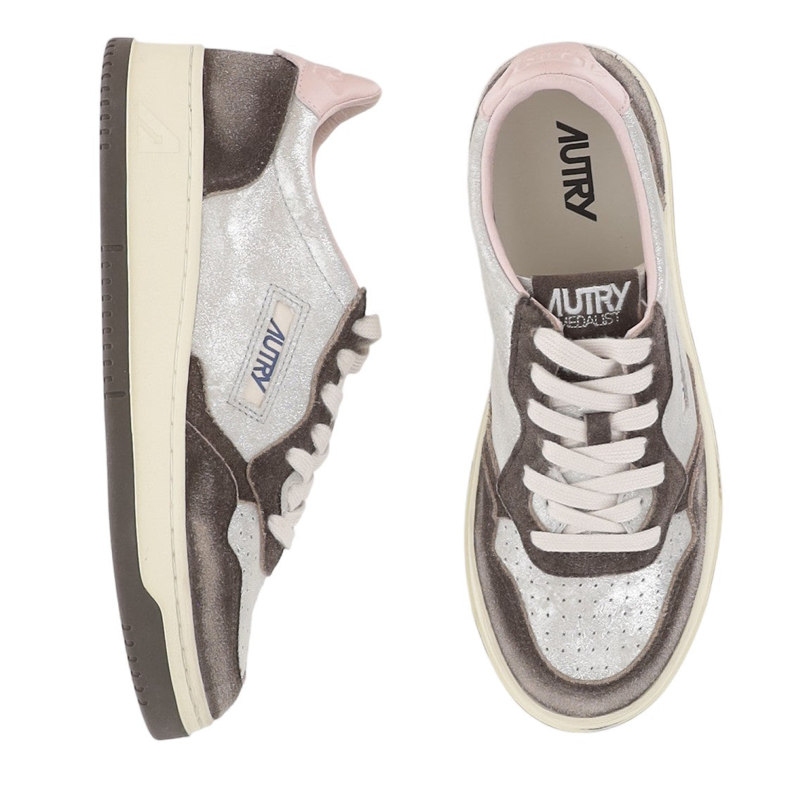Autry Brown Suede Insert Leather Sneakers