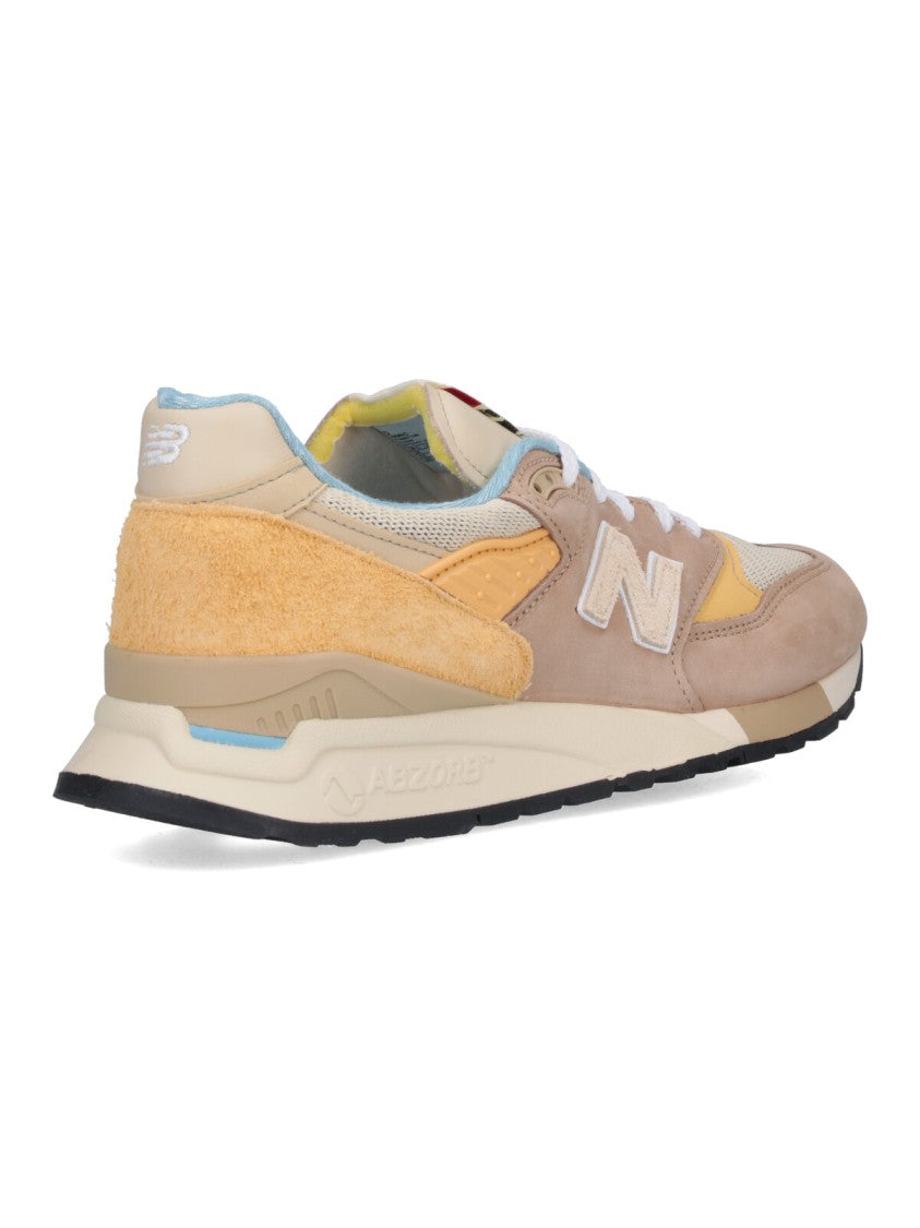 New Balance Suede And Mesh Sneakers With Signature Logo Detail