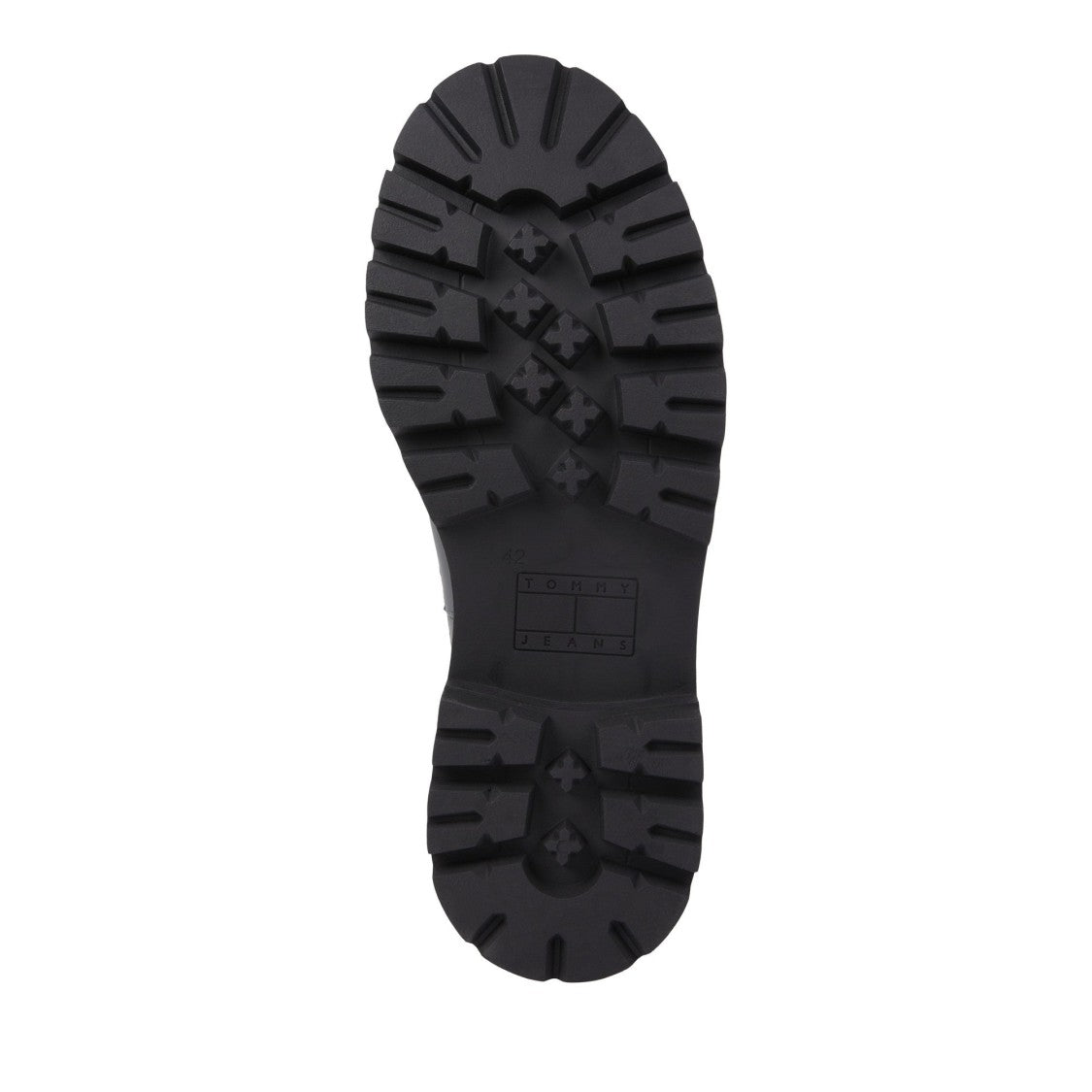Tommy Jeans Black Rugged Leather-Blend Hiker Boots