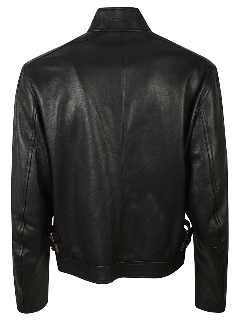 Versace Black Lambskin Leather Jacket
