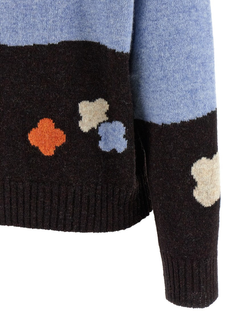 Moschino Shetland Wool Sweater With Landscape Intarsia