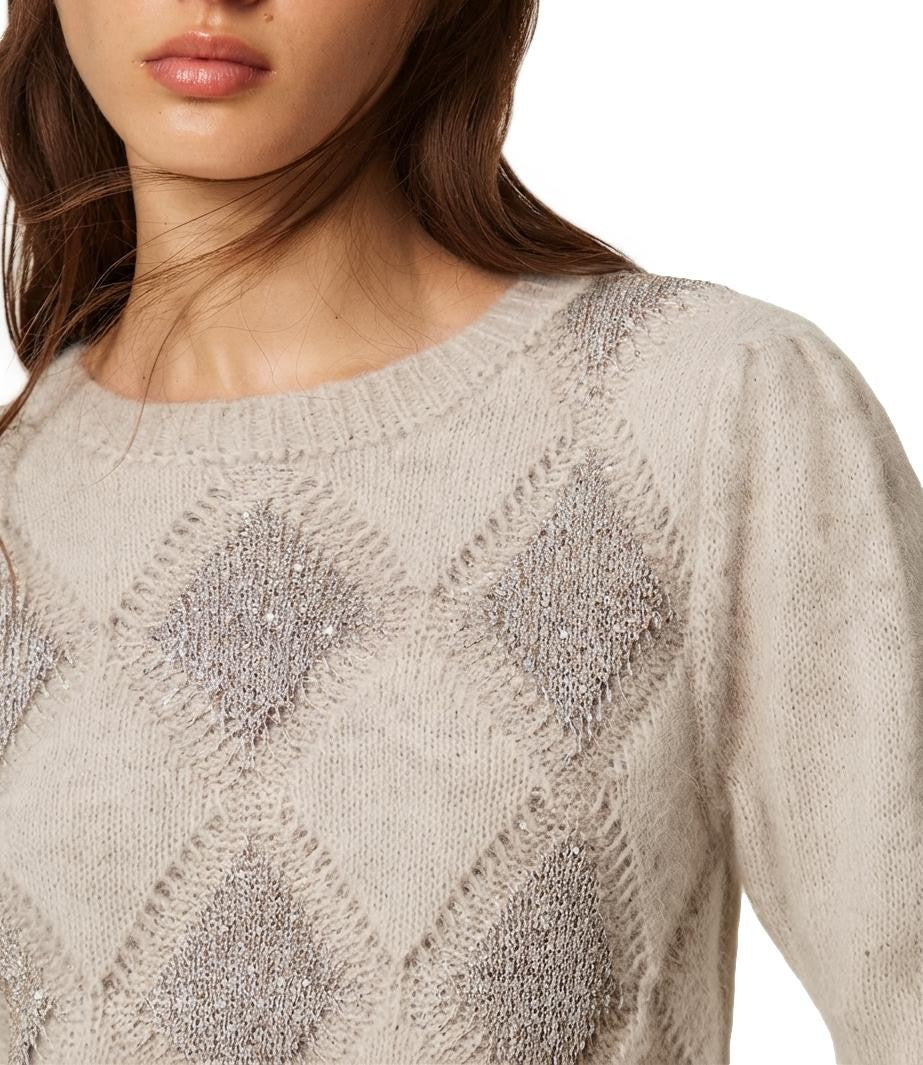 Twin-Set Diamond Pattern Knit Sweater