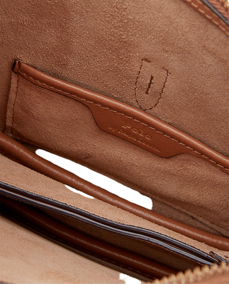 Polo Ralph Lauren Crescent Mini Leather Shoulder Bag With Gold-Tone Accents