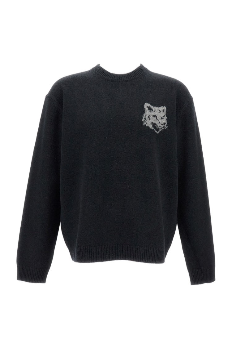 Maison Kitsuné Long-Sleeve Jumper With Contrast Fox Head Intarsia