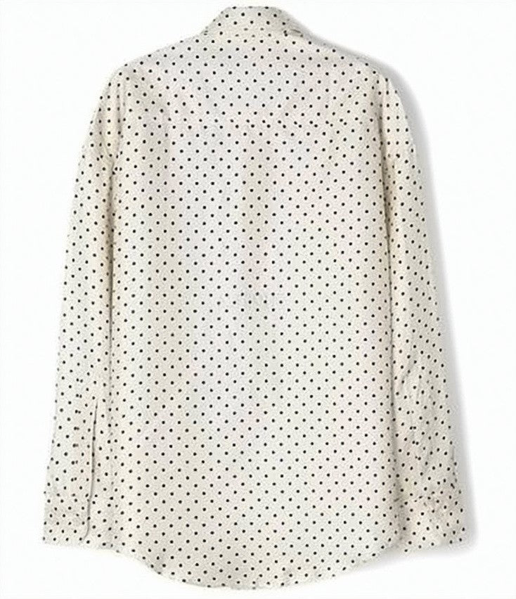 Ami Paris Silk Long-Sleeve Shirt With Polka Dot Pattern