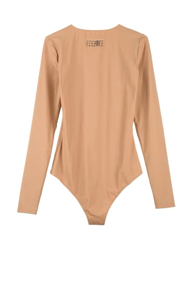 Maison Margiela Seamless Long-Sleeved Bodysuit With Round Neckline