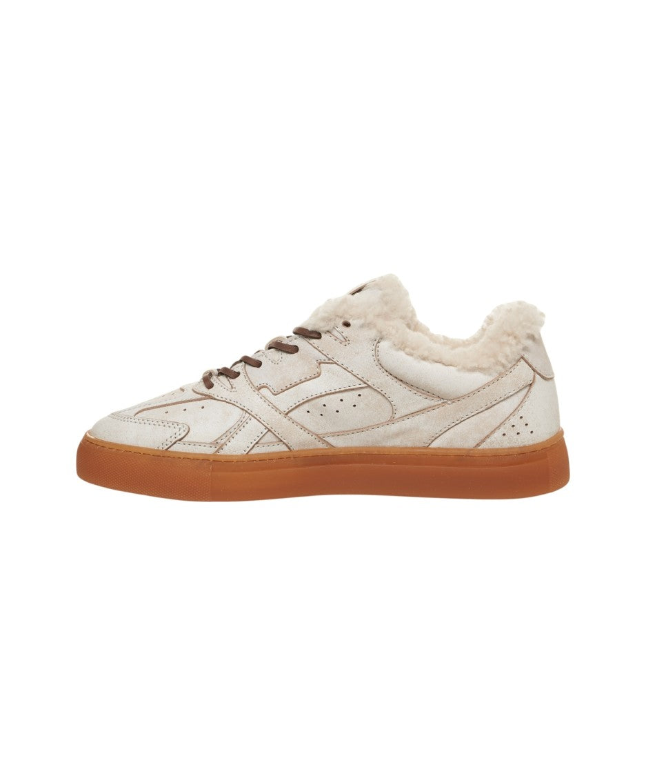 Copenaghen Luxury Suede Sneakers With Synthetic Fur Lining