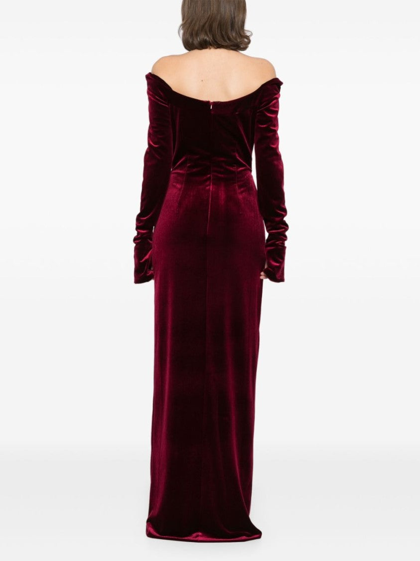 Saiid Kobeisy Velvet Long Fitted Dress