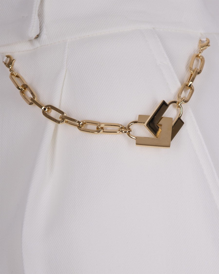 Elisabetta Franchi Gabardine Shorts With Jewel Logo
