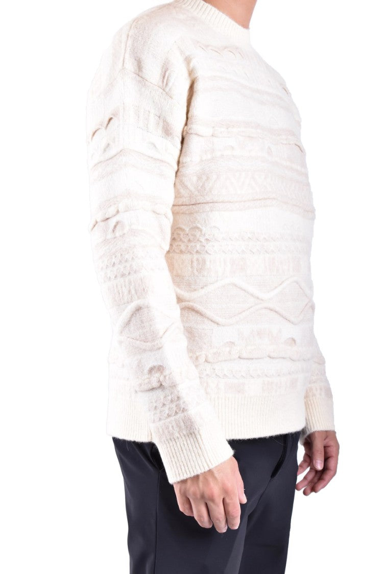 Laneus White Wool-Blend Sweater