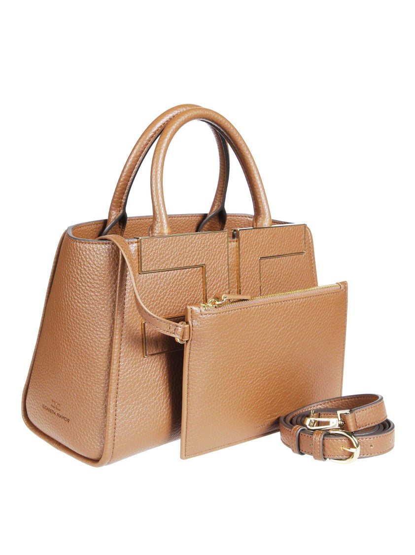 Elisabetta Franchi Trapezoidal Geometric Embossed Tote Bag