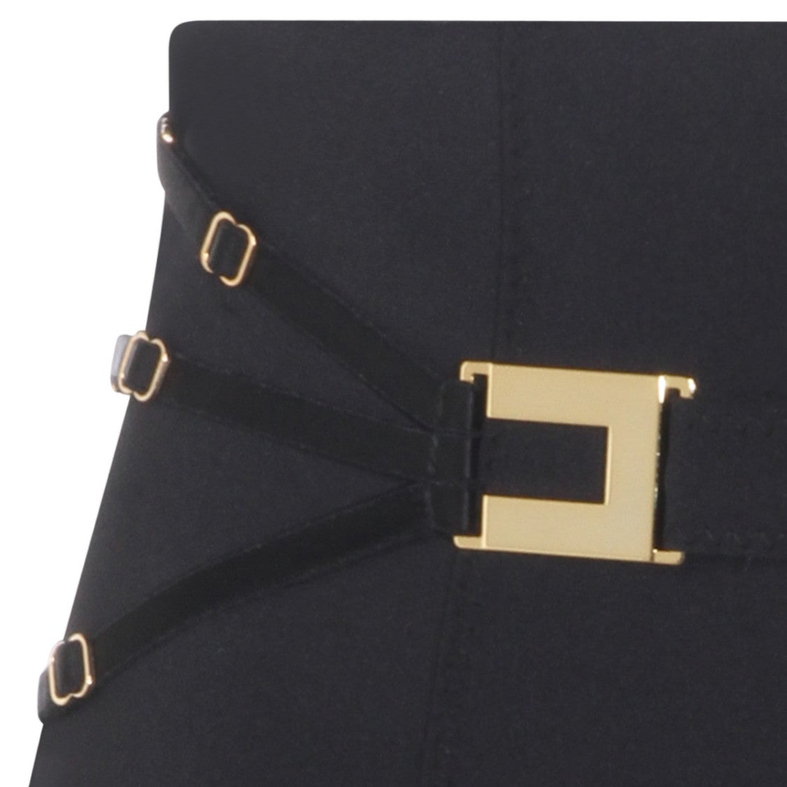 Elisabetta Franchi High-Waisted Buckle Mini Skirt