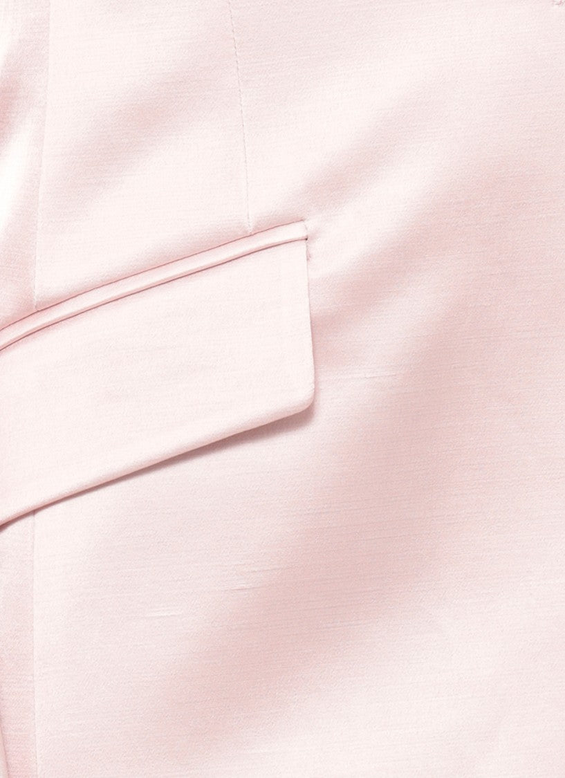 The Andamane Pink Bianca Satin Blazer