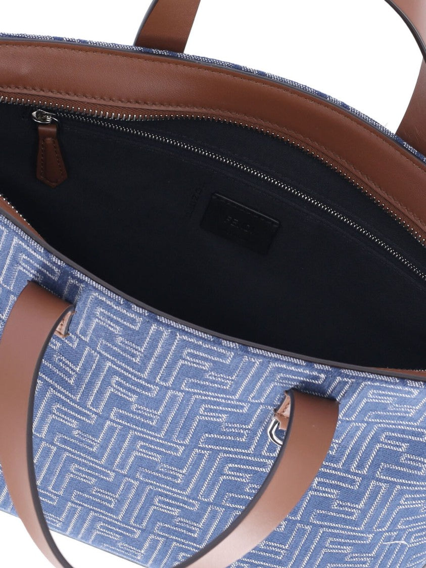 Fendi "Ff" Small Bora Tote Bag Blue