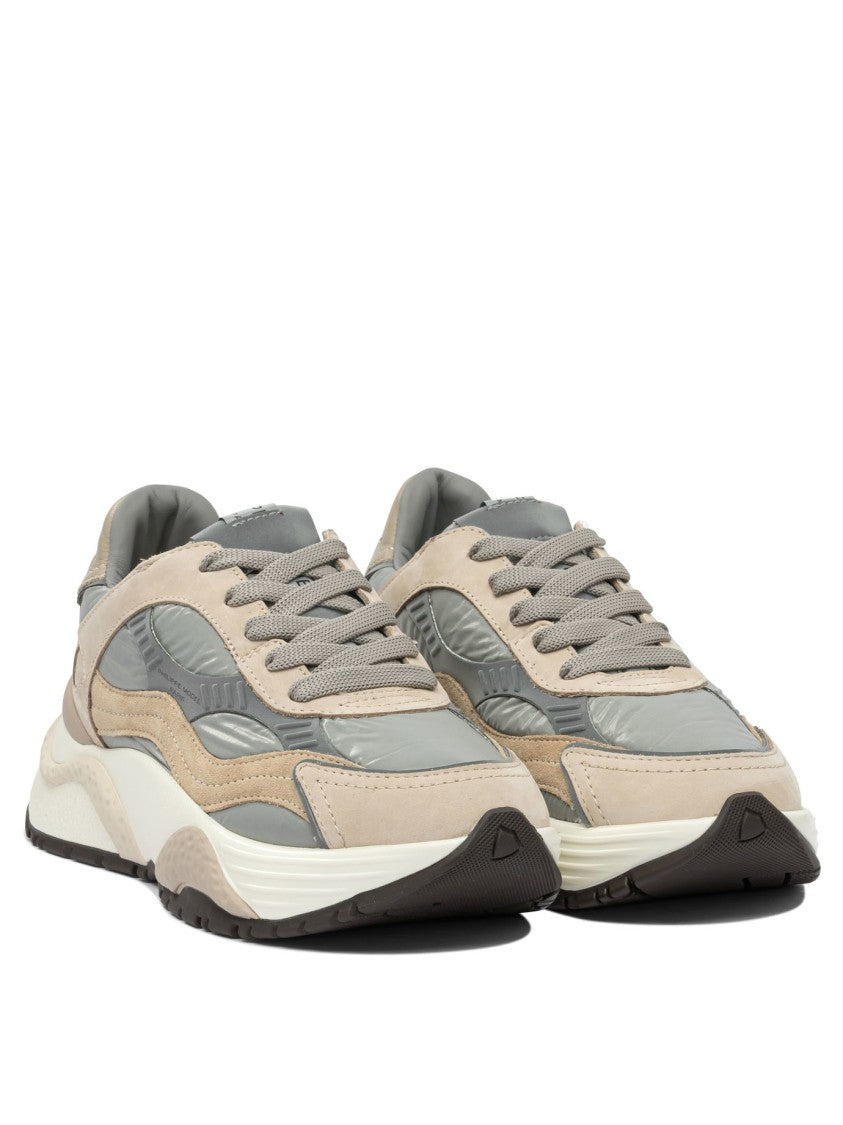 Philippe Model Paris Slip-On Beige Leather Sneakers With Sole