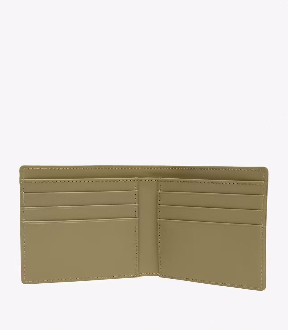 A.P.C. Embossed Green Leather Wallet With Goldtone Logo