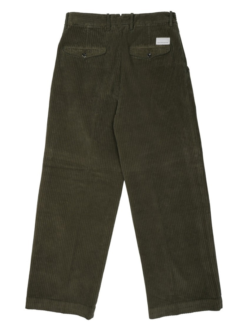 Nine In The Morning Neutrals Ribbed Cotton Wide-Leg Pants