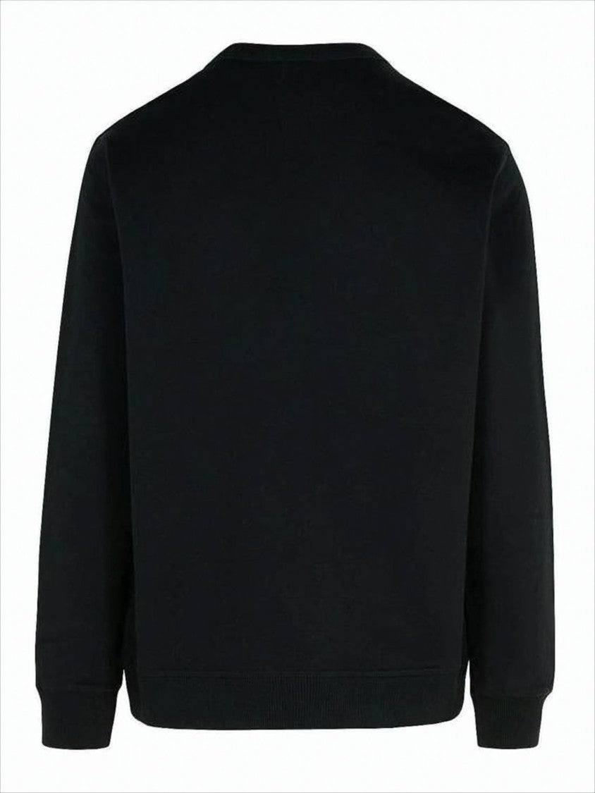 Burberry Crewneck Sweatshirt With Bold Logo In Solid Black