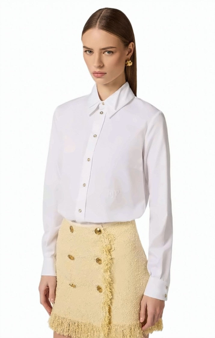 Elisabetta Franchi Cotton Double Collar Button Shirt