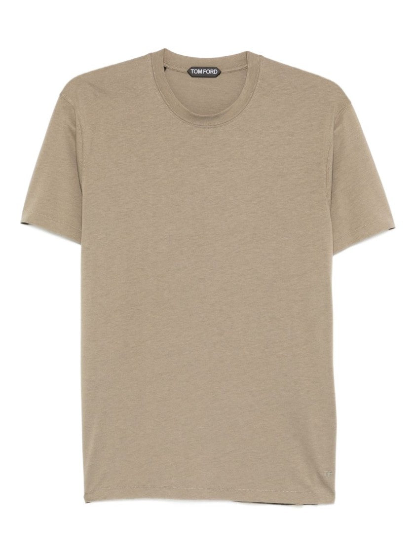 Tom Ford Logo Embroidered Crew Neck T-Shirt