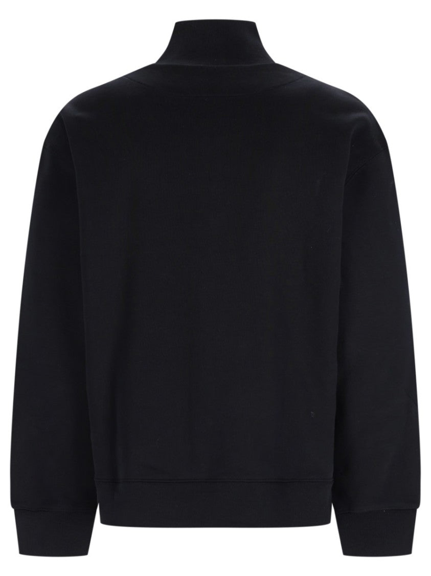 Maison Kitsuné Black Fox Head Embroidered Half-Zip Sweatshirt